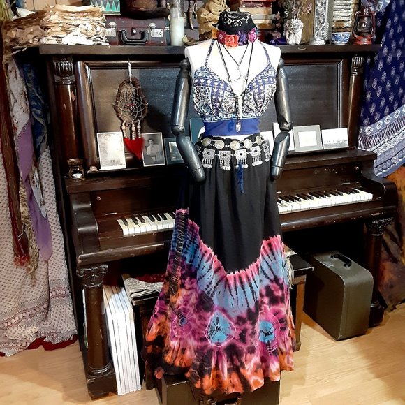 Gypsy Rose Festival Boho Hippie Halter Top - Picture 5 of 16